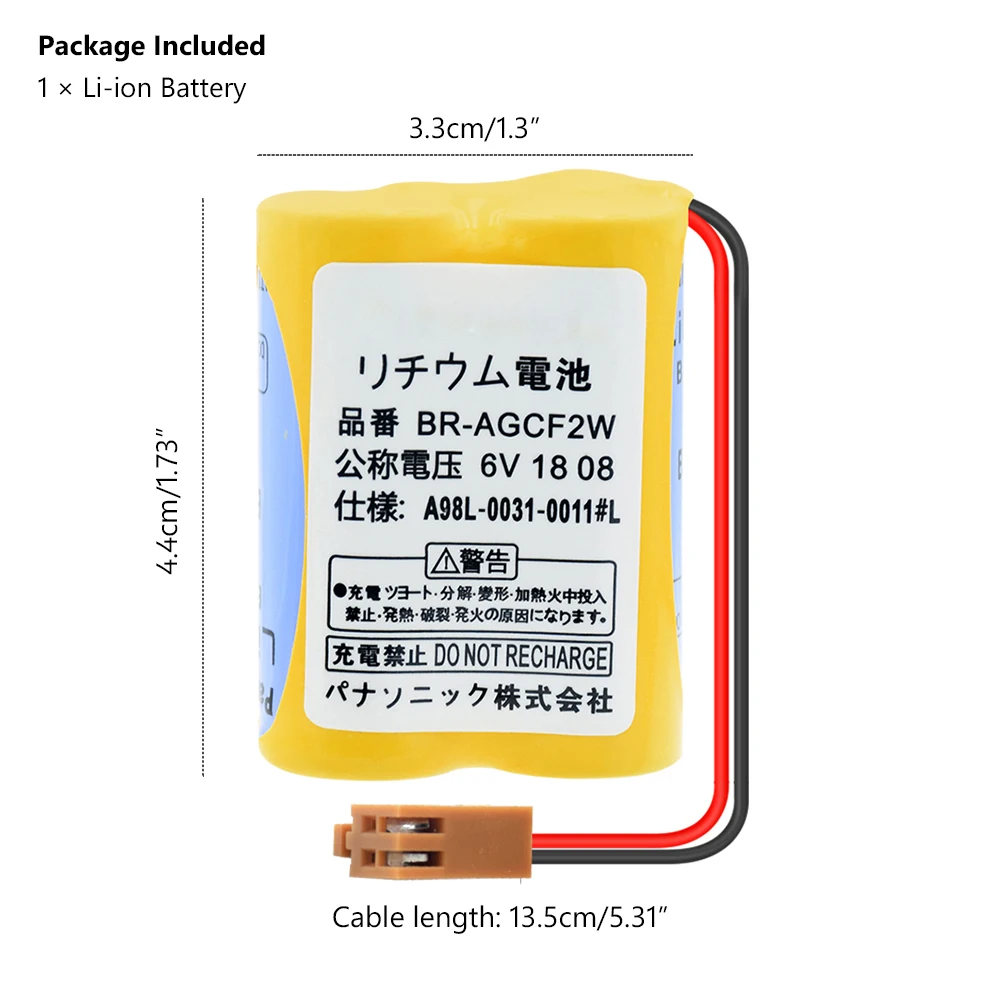 6V 2200 мА/ч, литий-ионная литий Батарея BR-AGCF2W Batetry пакет с вилкой A06B-6093-K00 BR-AGCF2W A98L-0031-0011# L
