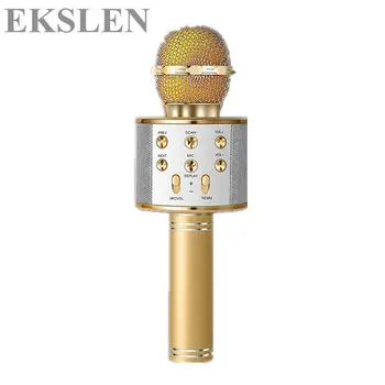 

EKSLEN WS858 wireless microphone professional condenser karaoke mic bluetooth stand radio mikrofon studio recording studio