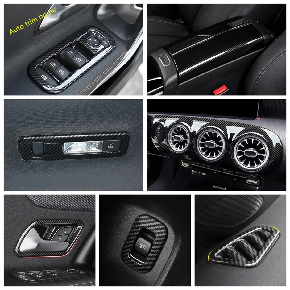

Carbon Fiber Look Interior Refit Kit Lift Button / Reading Lamps / Air Cover Trim For Mercedes-Benz CLA 200 C118 W118 2020 2021