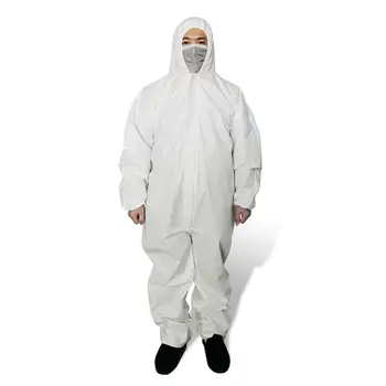 

Disposable Coverall Isolation Suit Safety Protective Clothing Dustproof Factory Hospital Isolation Safety Clothing Unisex White