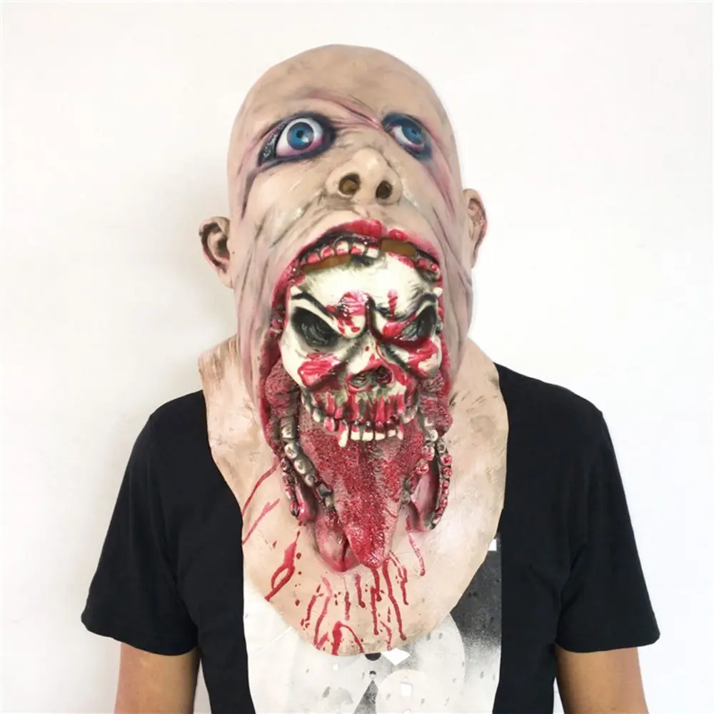 A-1 Pcs mask Латексная маска зомби на Хэллоуин, плавильный костюм ужаса, мертвые страшные маски на голову, кровавые - Цвет: A-1 Pcs mask