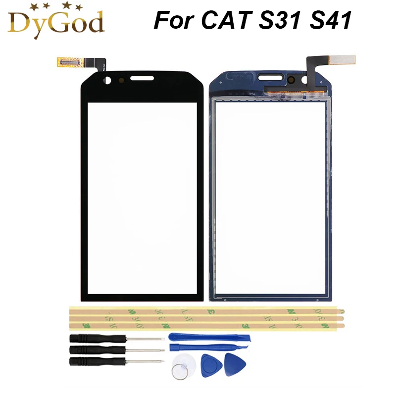 Для CAT S31 S41 сенсорный экран стеклянная панель дигитайзер передняя стеклянная панель Объектив сенсор для CAT S31 S41+ Инструменты+ 3 М наклейки