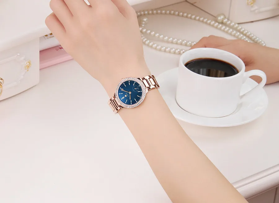 WWOOR женские часы с бриллиантами роскошные золотые женские часы-браслет водонепроницаемые повседневные из нержавеющей стали Кварцевые часы для женщин Reloj Mujer