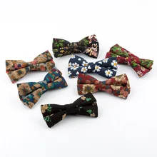 Мужской s регулируемый галстук-бабочка с цветочным принтом хлопчатобумажный галстук-бабочка для мужчин винтажные Свадебные вечерние галстуки на шею мужские модные аксессуары