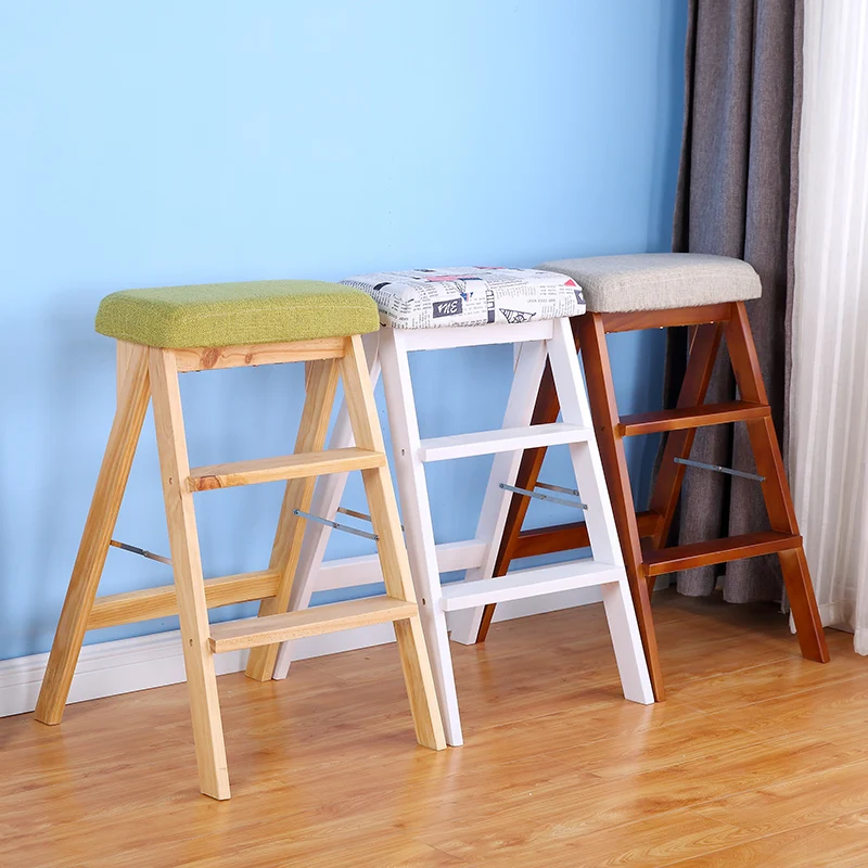 Minimalist Modern Ladder Folding Step Stool Kitchen Wooden Creative Simple Multifunctional Ladder Chair Portable Home Bench Step Stools Step Ladders Aliexpress