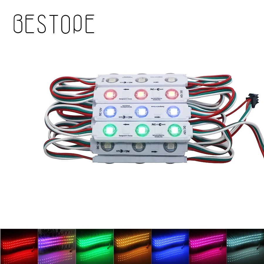 20 шт. 5050 RGB светодиодный модуль с WS2801 IC SMD 5050 3 светодиодный S RGB пикселей цифровой контроль светодиодный модуль пикселей водонепроницаемый DC1