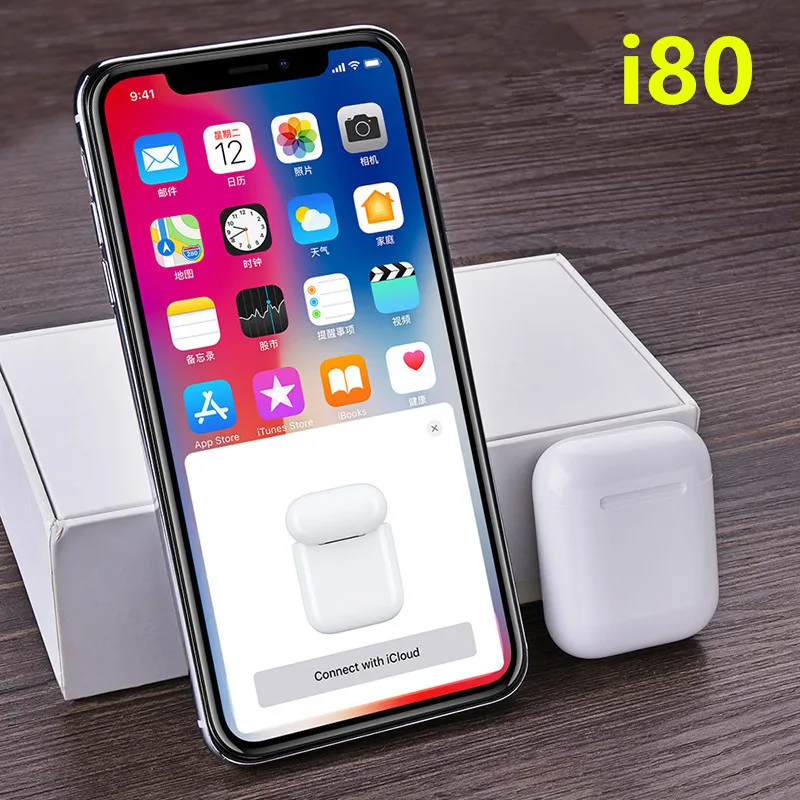 I80 Tws Bluetooth 5,0 наушники Pop Up i80tws Беспроводная зарядка сенсорное управление наушники 6D Спорт бас не i20000 i30000 i10000 tws