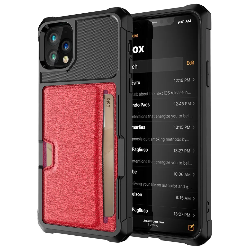 Чехол со слотом для карт для IPhone 11 Pro Max, 6,5 дюймов, мягкий ТПУ, мягкий кожаный чехол s, чехол, бизнес скольжение, броня, кошелек, чехол для телефона s