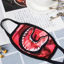 Осень Зима Хлопок Черная ротовая маска теплая анти-пылевой респиратор намордник маска с рисунком