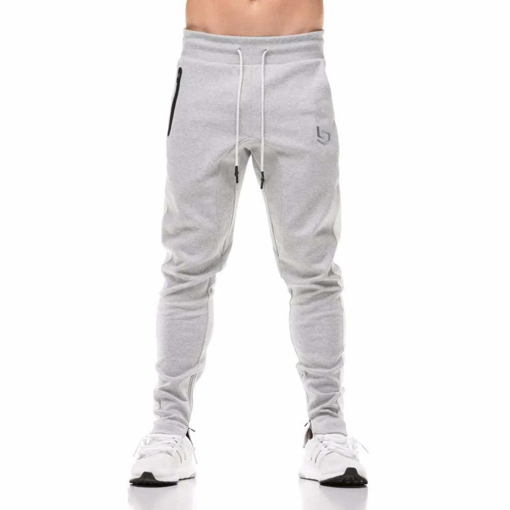 New Spring Jogger Pants Men Cotton Patchwork Sweatpants Fitted Sweat Pants Active Casual Trousers Track Pant