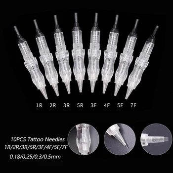 

10PCS Disposable Tattoo Needle Gun Permanent Makeup Cartridge Needles Tattoo Rotary Machine Pen Eyebrow Machine Needle Kit