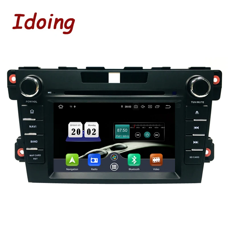 Idoing 2Din руль Android 9,0 Fit mazda CX-7 CX 7 CX7 автомобильный dvd-плеер 8 ядерный 4G+ 64G gps навигация ips экран WiFi OBD2