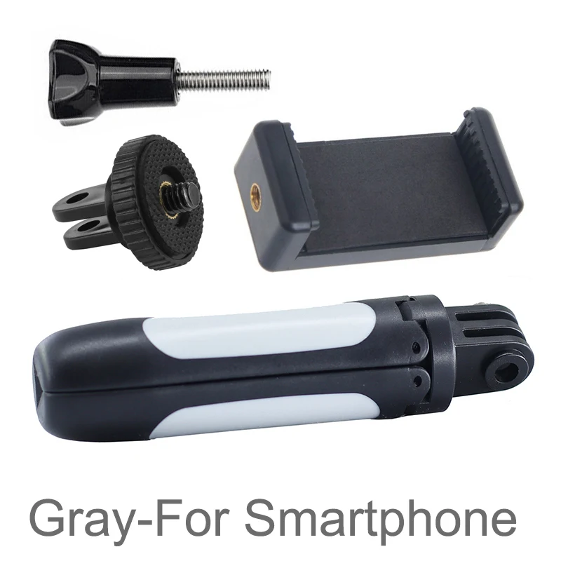 Smartphone Gray Ручной мини-штатив, селфи палка, выдвижной монопод для GoPro Hero 8 7 6 5 Yi 4K Sjcam Sj8 M10 Eken H9r Dji Osmo, Экшн-камера - Цвет: Smartphone Gray
