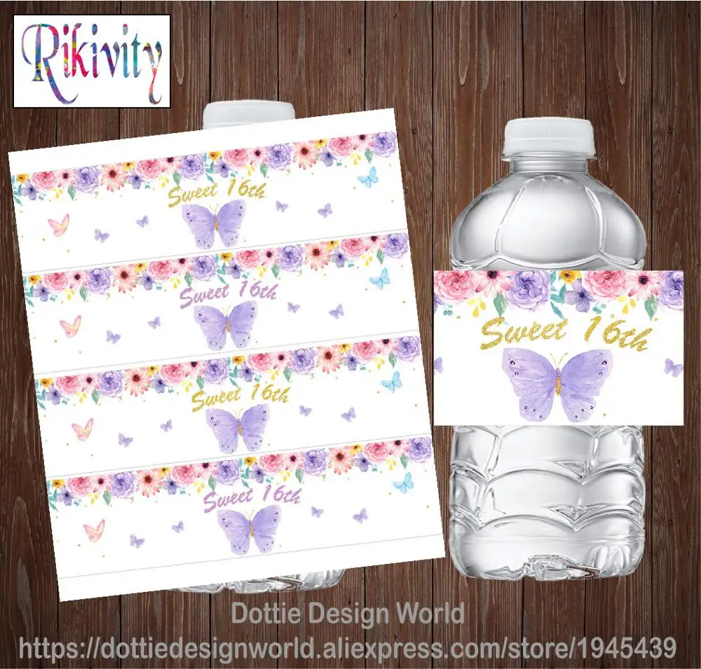 Этикетки для бутылок с 16 бабочками 20 шт. | Дом и сад