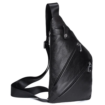 

Genuine Leather Men Chest Bag Fashion Crossbody Bag Men Messenger Bags Cow Leather Travel Pack for Male Shoulder Bag