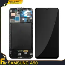 LCD Display For Samsung Galaxy A50 A505F/DS A505F A505FD A505A Super Amoled LCD Touch Screen Digitizer Frame For Samsung A50