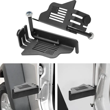 

Bolaxin Black Powder Coated Exterior Door Hinge Front Foot Peg Rest Pedal for Jeep Wrangler JK JL 2007-2020 Front Foot Pegs