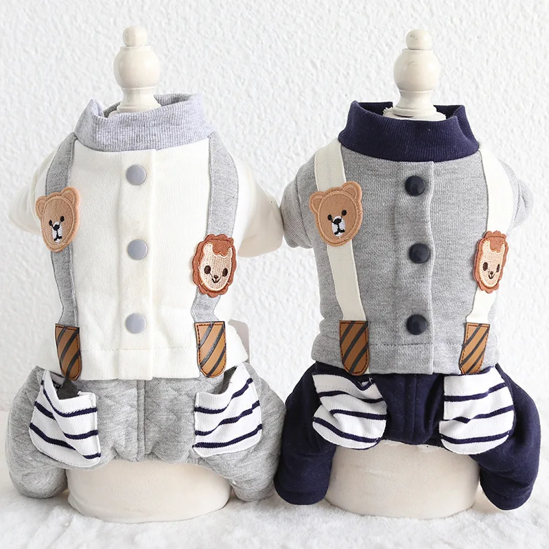 Kawaii зимняя одежда для собак четыре фута одежда для домашних животных Chiwawa jorkie Bomei платья в полоску