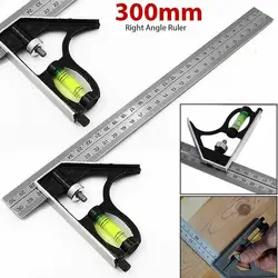 Kit de règles carrées de 300mm (12 "), combinaison de règles réglables à Angle droit avec niveau à bulle et scripteur 