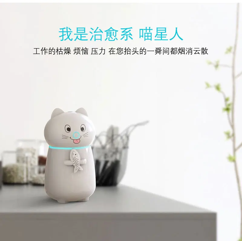Стиль очаровательная Кошка увлажнитель USB мини настольный маленький ночной Светильник три в одном Многофункциональный Автомобильный увлажнитель воздуха