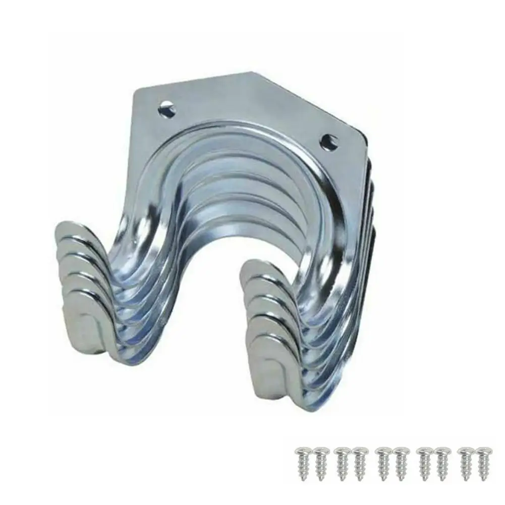 Multi Purpose Hooks 5 Pcs Steel Hanger Hooks Set Tools Clip Garage Brooms Garden Shovels Hanging Wall Shed Bracket Tool B3X7