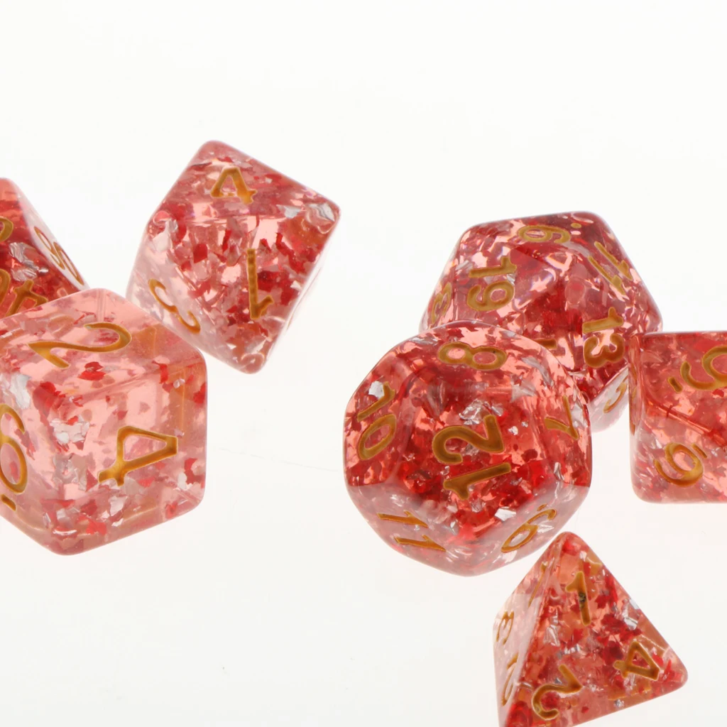 Pack of 7 Polyhedral Dices Table Board Games Party KTV for Dungeon & Dragons DND Dice Set Party Game Dices Hobby & Collectibles