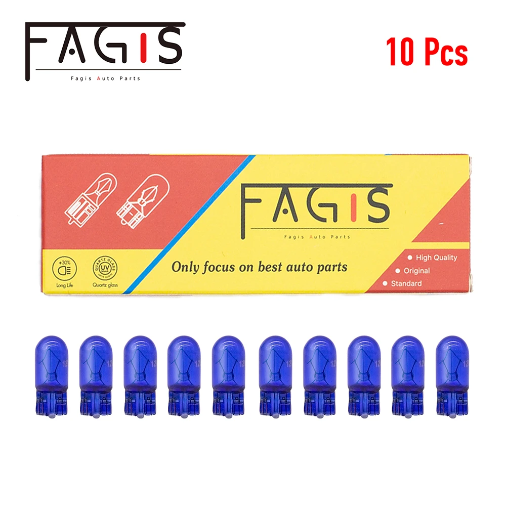 Fagis 10 Pcs T10 W5W 194 168 ڿ   12V 5W ҷΰ ȣ   ȭƮ Ǳ Ʈ  