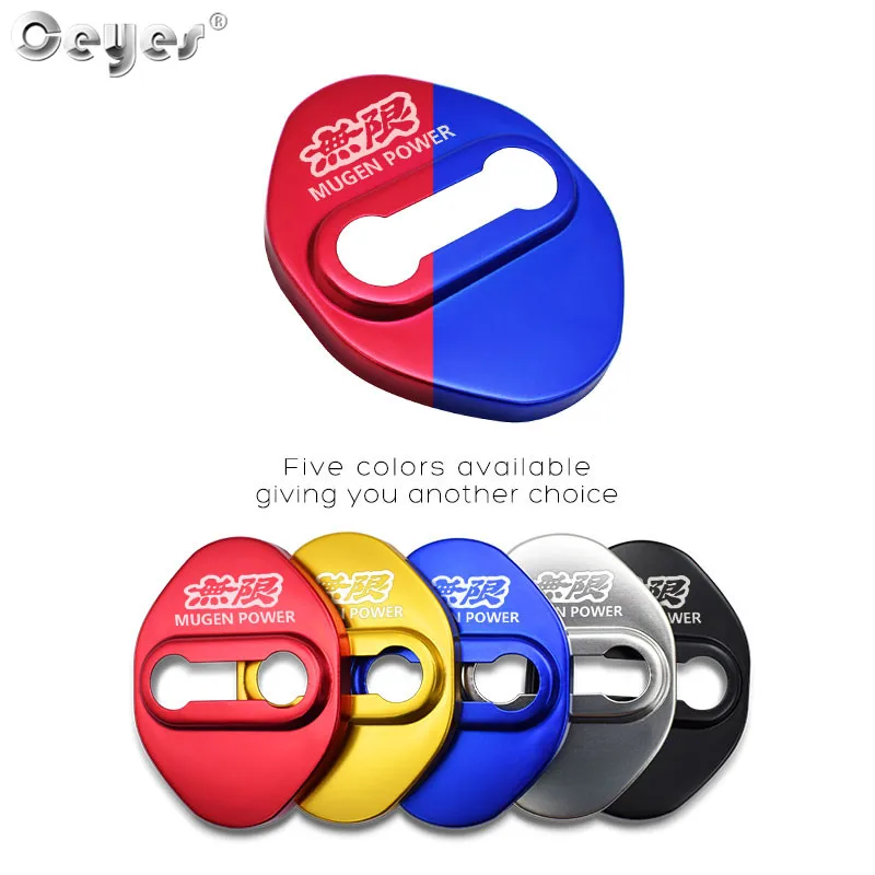Car Door Lock Damper Ceyes 4pcs Car Accessories Decorat And Protecte Door Lock Cover Case For Honda Mugen Power Typer Civic Accord CRV Auto Styling