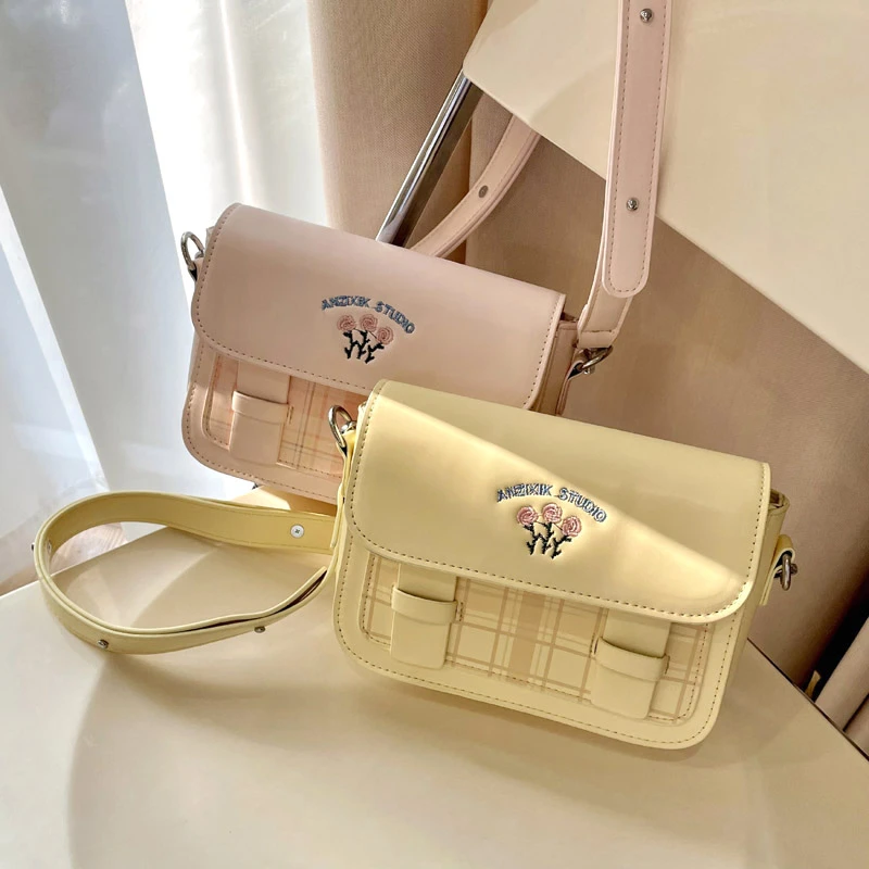 Bolso con solapa de para mujer, bolsa de mano de cuero bolsas de mensajero pequeñas de diseñador, bolsos de hombro portátiles - AliExpress Maletas y bolsas