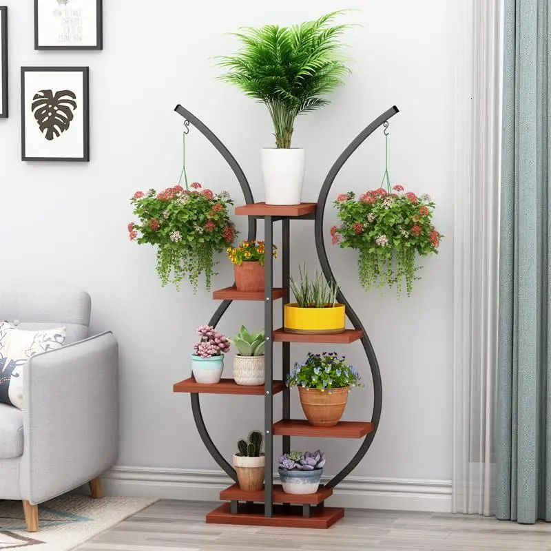MODEL F Macetas садовые полки для Mueble Para Plantas Крытый горшок открытый балкон Цветочная полка Stojak Na Kwiaty Dekoration завод Стенд - Цвет: MODEL F