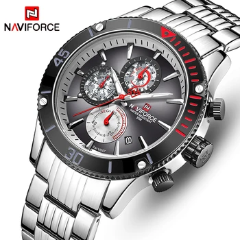 

2019 NAVIFORCE New Big Dial Sport Mens Watches Brand Luxury Business waterproof Chronograph Date Quartz Men Watch Male Clock