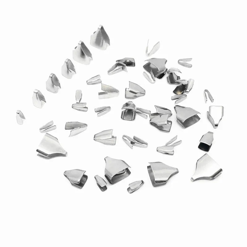 316 Stainless Steel Flat Cords Crimp End Beads Caps 100pcs/lot for Jewelry Making stainless steel chains