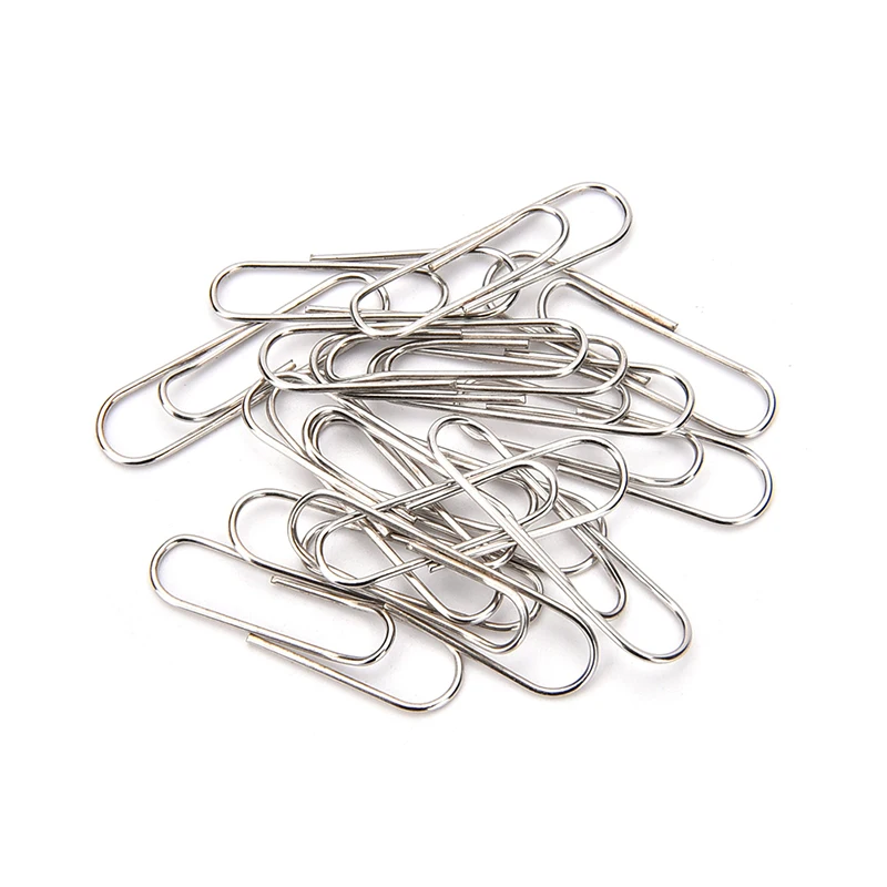 80x New Office Plain Steel Paper Clips 29mm Paperclips Metal Silver