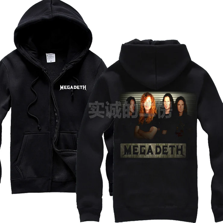 25 дизайнов Megadeth рок черные толстовки оболочка куртка трэш металлический Свитшот 3D Череп Кость Sudadera молния флисовая верхняя одежда