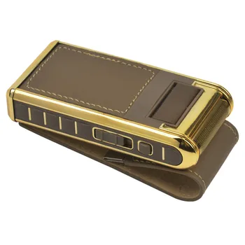 

CkeyiN Electric Reciprocating Men Trims Shaver Razor Vintage Leather Wrapped Machine 1 Blade Trimmer for Face Shaving barbeador