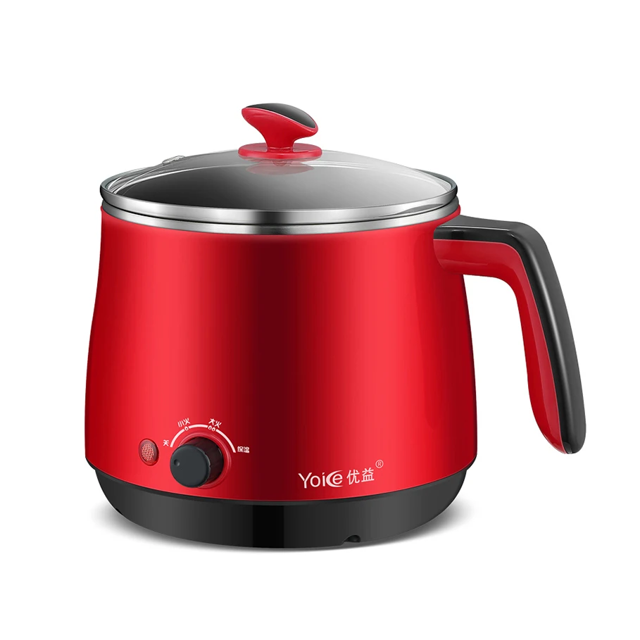 Yoice Y-DZG12, 600 л, мини, многофункциональный, Электрический горшок для приготовления пищи, портативный, для приготовления пищи, 220 Вт, 304 в, нержавеющая сталь, красный, для студентов, Hotpot