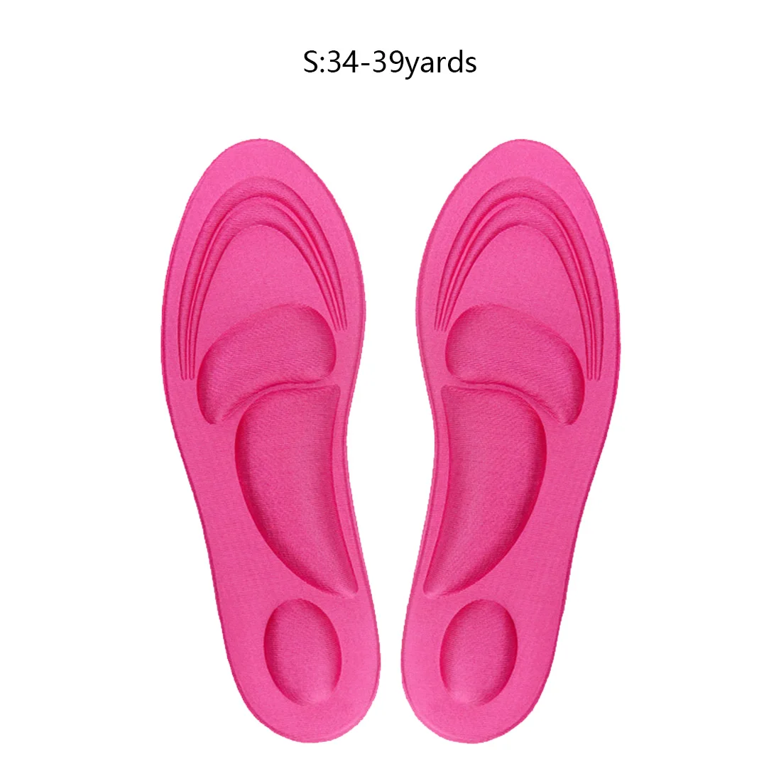 Rose Red S 1 пара 4D orthotic стелька супинатор ортопедический стельки для обуви плоские ноги уход за подошвой обуви ортопедические подушки - Цвет: Rose Red S