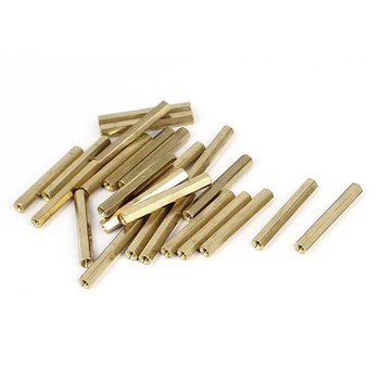 

HTHL-M3 x 35mm Female Threaded Brass Hex Standoff Pillar Spacer Nut 25pcs
