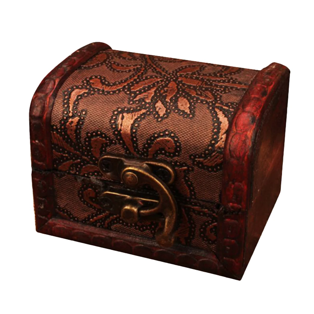 Retro Vintage Chinese Style Jewelry Storage Display Box Case Gift -8 x6 x6cm