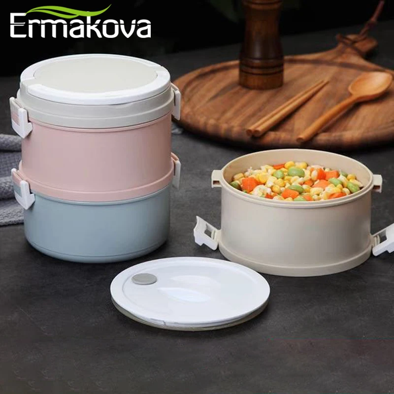 Ермакова, японская микроволновая печь, пластиковый Ланч-бокс для детей, бэнто-бокс, портативный, герметичный, бенто, Ланч-бокс, контейнер для еды