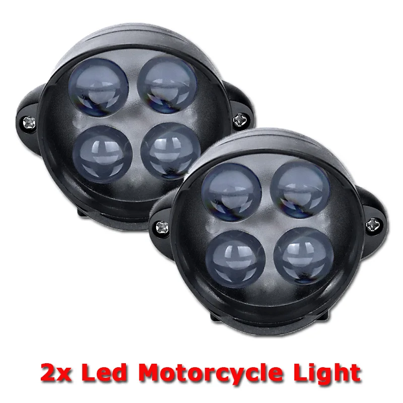 2pcs led light Головной светильник для мотоцикла, передний светильник для мотоцикла, головной светильник, точечный светильник, внешний водонепроницаемый, супер яркий, для скутера, противотуманная фара - Цвет: 2pcs led light