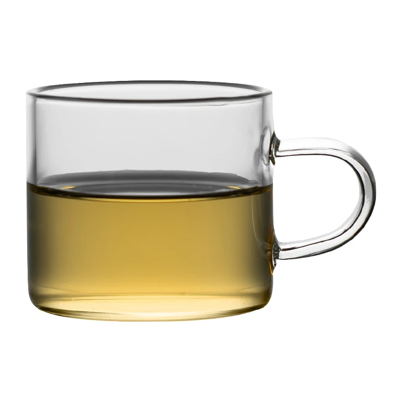 Стеклянные чашки Эспрессо кофейные кружки стеклянные чайные чашки с ручкой Виски Ликер вина кружки прозрачные термостойкие посуда для напитков