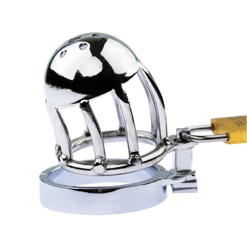 Короткий Мужской шлем-бандаж из нержавеющей стали петух клетка пениса кольцо