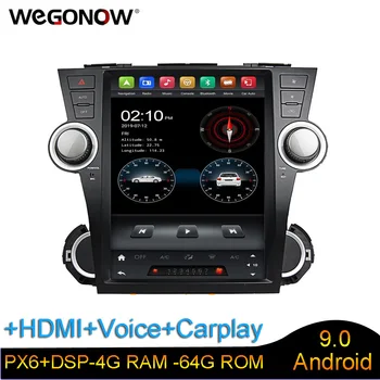 

DSP PX6 IPS Carplay voice Tesla12.1"Android 9.0 4G RAM 64GB auto radio multimedia GPS navi map BT5.0 for Highlander 2008-2014