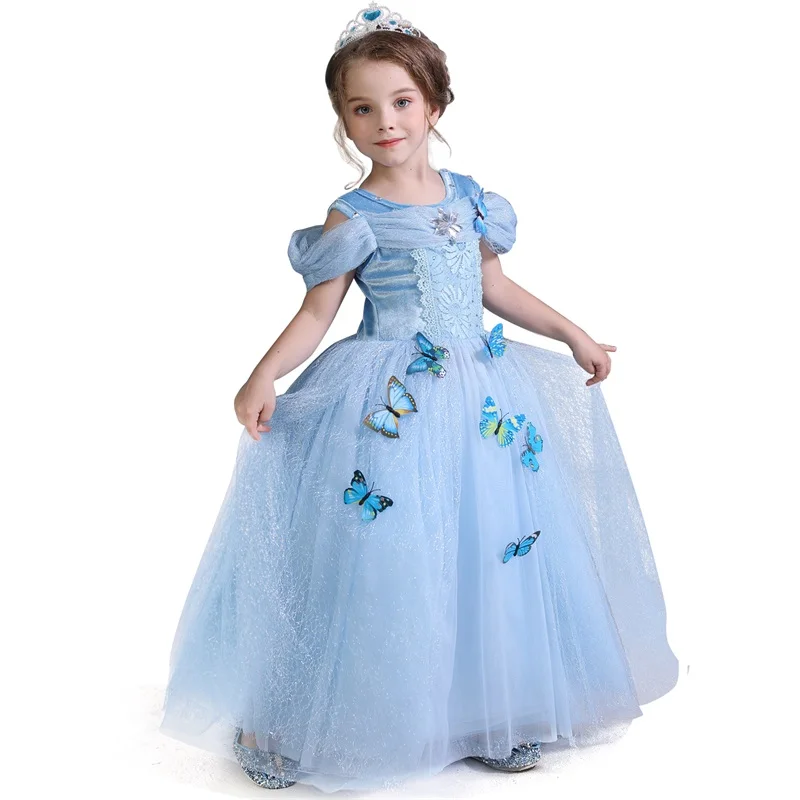 Dress 4 Hallween Costume For Kids Princess Anna Elsa Dress Girl Snow White Carnival Party Birthday Dress Cinderella Clothes Christmas - Цвет: Dress 4