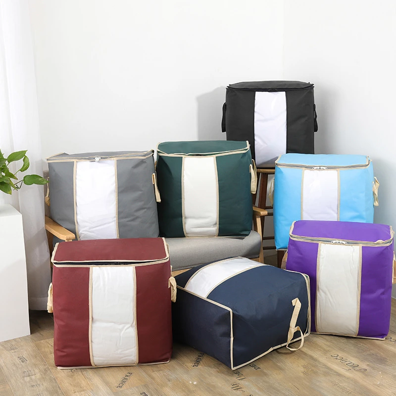 Horizontal/Vertical Style Non-Woven Foldable Storage Bags Toys Pillow Organizer Waterproof Dustproof Travel Finishing Case Organ 2