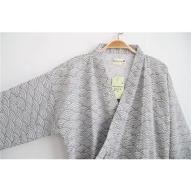 DSstyles весенне-осеннее японское хлопковое двойное газовое кимоно пузырьковый японский купальный костюм парная Пижама