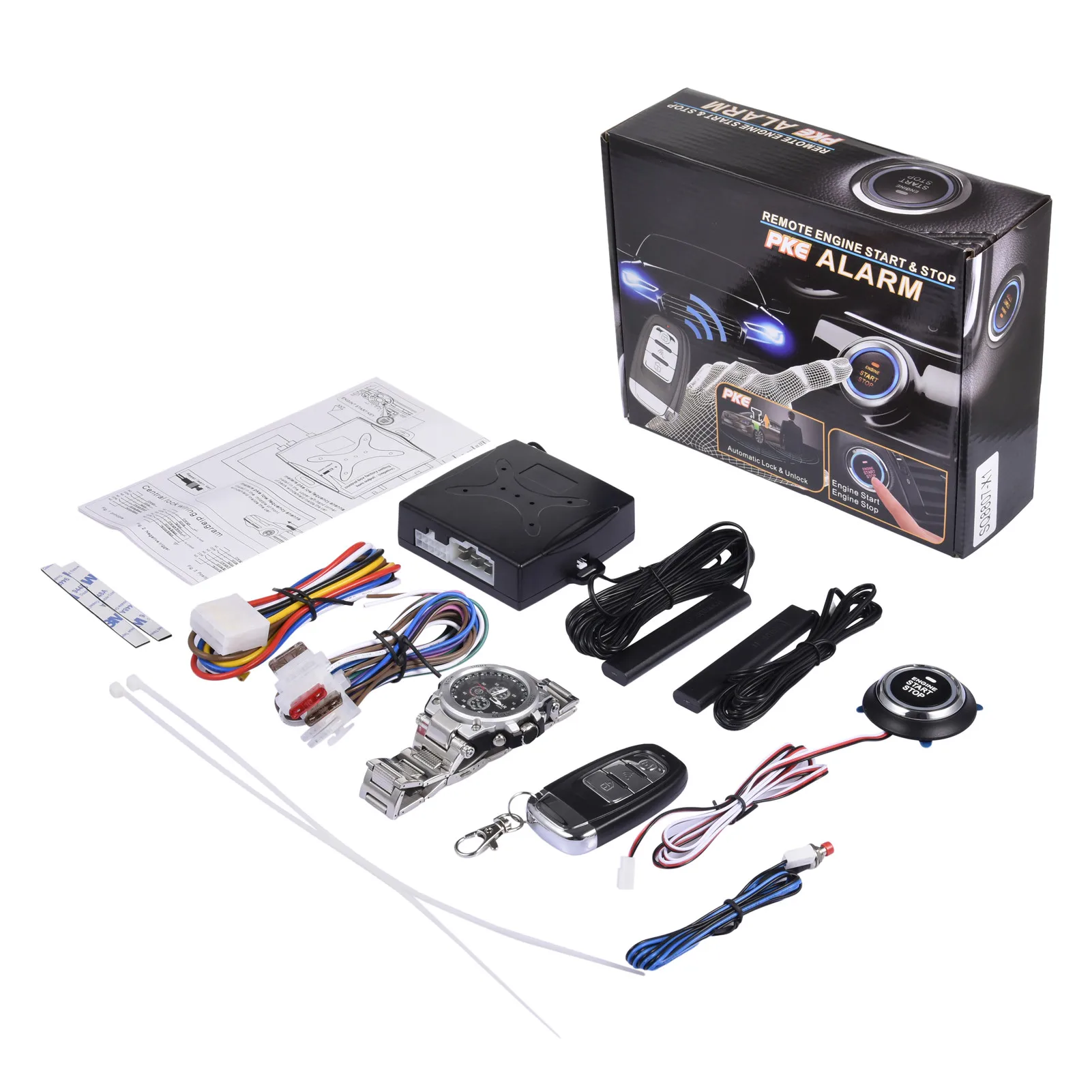 Smart Watch Remote Control One Key Stop Start Button Car Keyless Entry Engine Starter Alarm Pke Antitheft Keyless Start System Keyless Start System Aliexpress