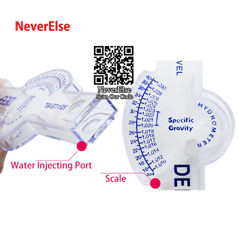 Marine Hydrometer Reef Transparent Rectangle Shape Fish Tank Aquarium Salt Water Salinity Specific Gravity Test Marine Industry