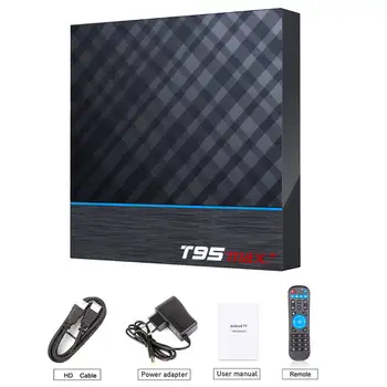 

T95 Max Plus Smart Android TV Box 4GB RAM 64GB ROM Amlogic S905X35G WIFI bluetooth Android 9.0 4K 8K Set Top Box Media Play
